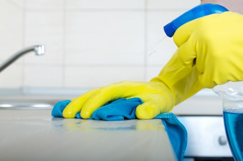 Empty property being cleaned after renovation with detailed finishing work